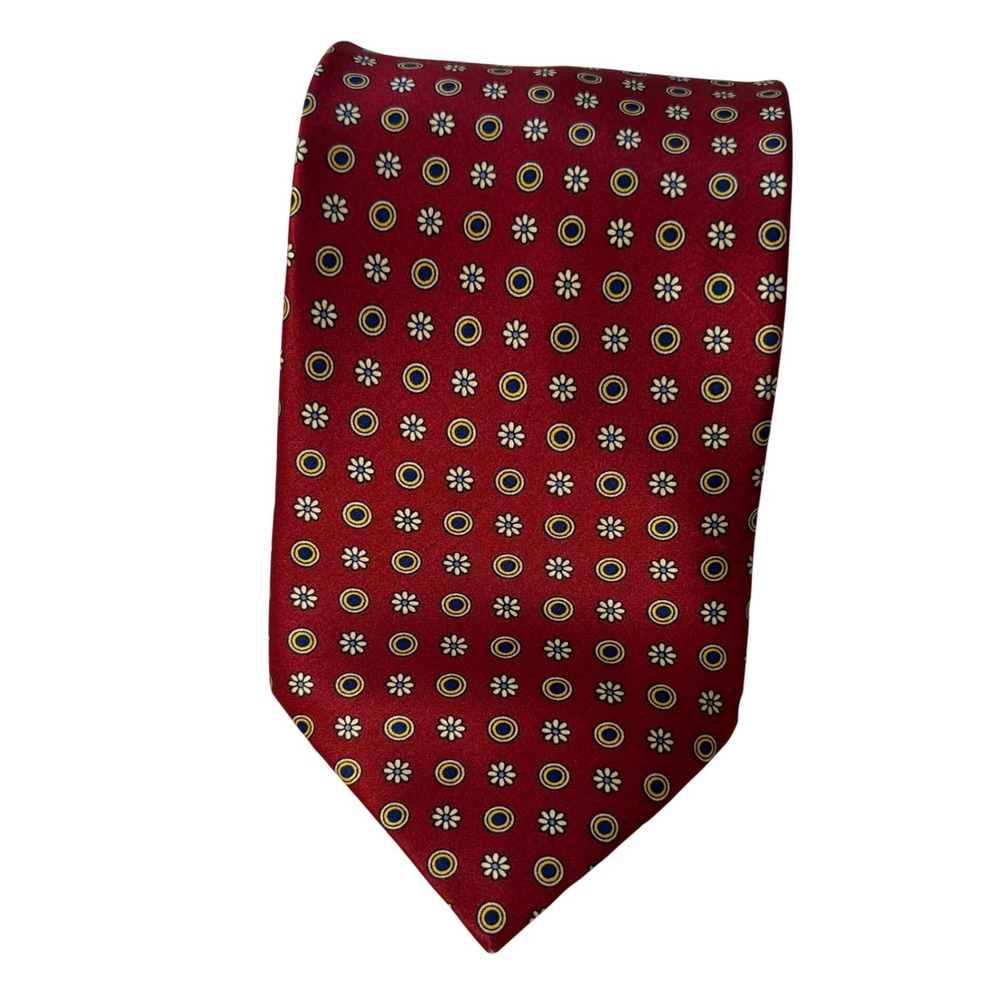 Dunhill Red Floral Silk‎ Necktie Mens Designer Business Career Formal